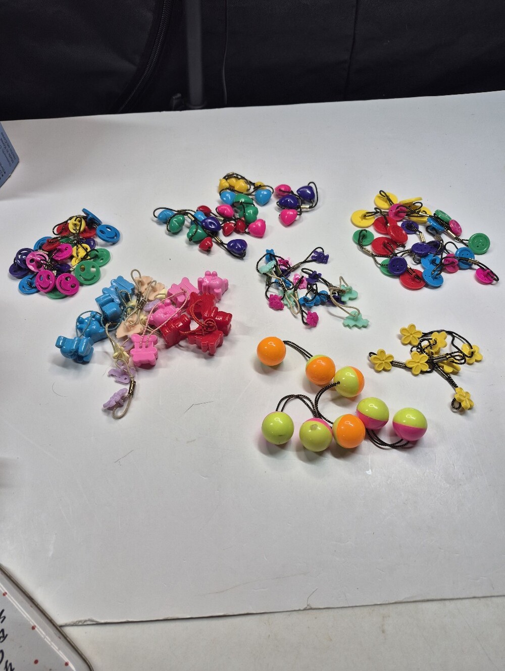 Vtg Hair Ties Ponytail Holders, Garrett's  Multicolor Large Lot Used As Is